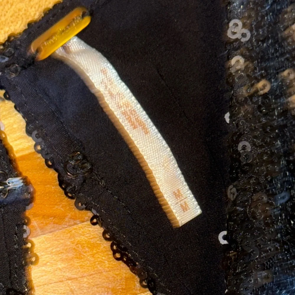 Free People Liquid Shine Black Sequin Mini Dress M - Picture 5 of 7